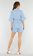 Babyblauwe Playsuit met Ceintuur, Zakken en Knoopsluiting