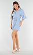 Babyblauwe Playsuit met Ceintuur, Zakken en Knoopsluiting