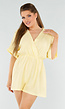 Butter Yellow Playsuit met Elastische Tailleband en Overslag
