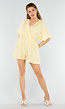 Butter Yellow Playsuit met Elastische Tailleband en Overslag