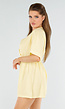 Butter Yellow Playsuit met Elastische Tailleband en Overslag