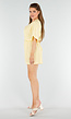 Butter Yellow Playsuit met Elastische Tailleband en Overslag