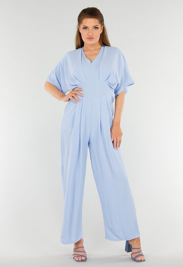 Lichtblauwe Getailleerde Jumpsuit