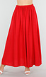 Rode Maxirok met Elastische Band en Linnenlook