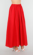 Rode Maxirok met Elastische Band en Linnenlook