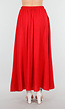 Rode Maxirok met Elastische Band en Linnenlook