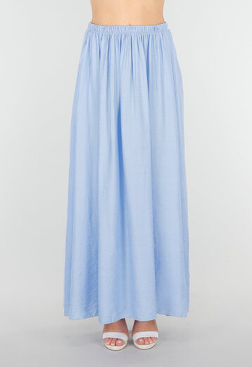 Lichtblauwe Linnenlook  Maxi Rok