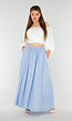 Maxi Rok in Lichtblauw met Elastische Tailleband