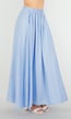 Maxi Rok in Lichtblauw met Elastische Tailleband