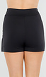 Zwarte Skort met Split en Elastische Tailleband
