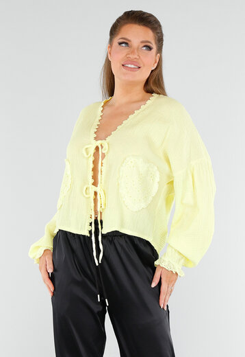 Butter Yellow Top met Hartzakken