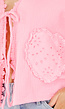 Roze Blouse met Hartzakken en Knooplint Detail