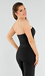 Zwarte Strapless Gilettop met Knopen