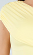 Butter Yellow One-Shoulder Top Met Plooien en Stretch
