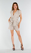 Taupe 2-Delige Set met Mouwloze Blazer en High Waist Short