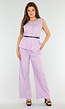 Lila 2-Piece Set met Mouwloze Top en Wijde Rechte Broek