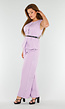 Lila 2-Piece Set met Mouwloze Top en Wijde Rechte Broek