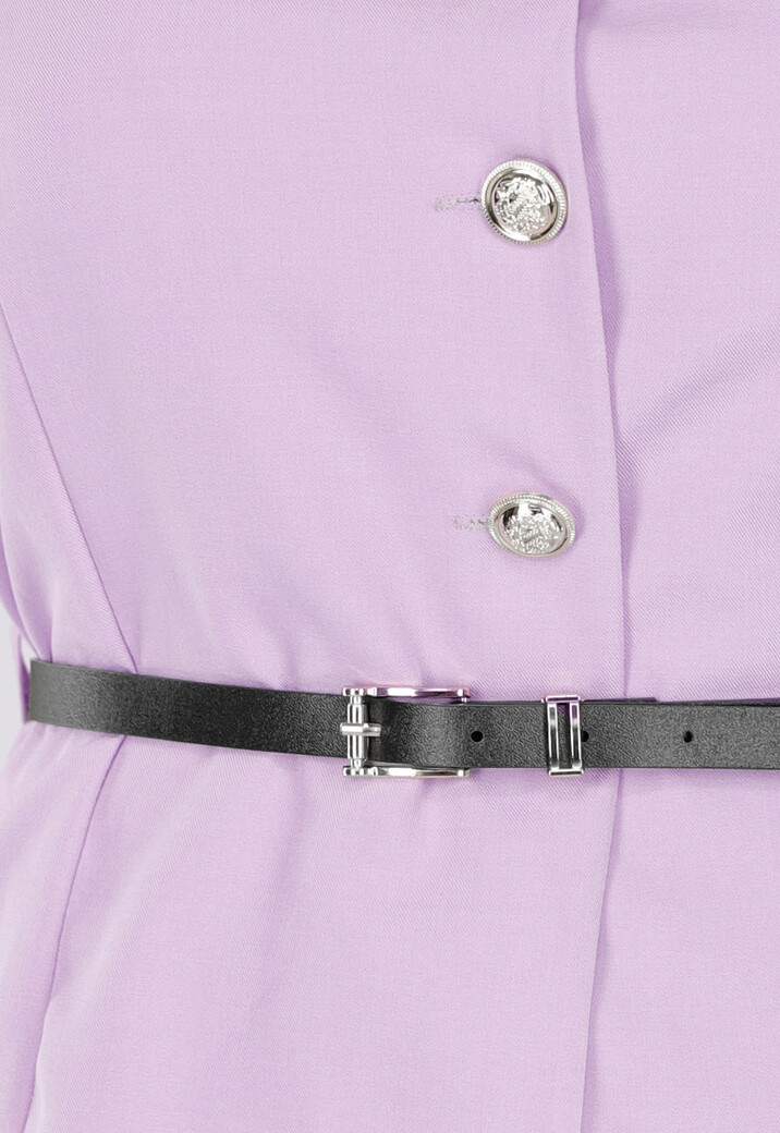 Lila 2-Piece Set met Mouwloze Top en Wijde Rechte Broek