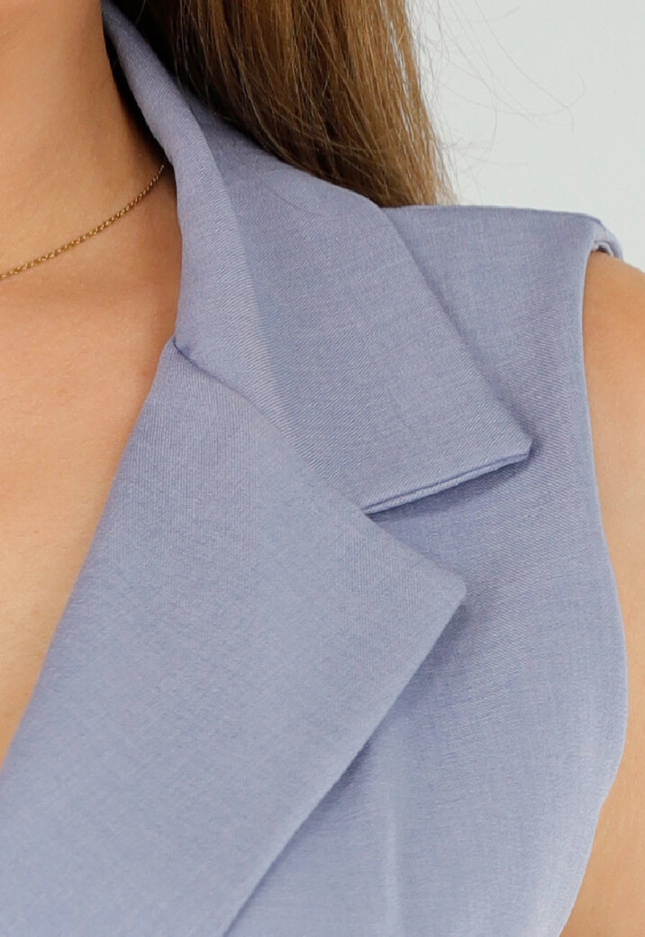 Lichtblauwe Playsuit met Overslag