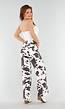 Wit-Bruine Koeienprint Jeans met Rechte Pijpen en High Waist