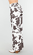 Wit-Bruine Koeienprint Jeans met Rechte Pijpen en High Waist