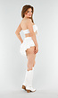 Witte 2-Piece Set met Bandeau Top en Ruches Short