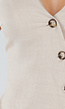 Beige Linnenlook 2-Piece met Asymmetrische Knoopsluiting