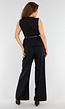 Zwarte 2-Piece Set met Mouwloze Top en Rechte Wijde Broek