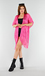 Roze Cover-Up met Fringes en Splitten aan de Zijkant