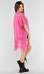 Roze Cover-Up met Fringes en Splitten aan de Zijkant