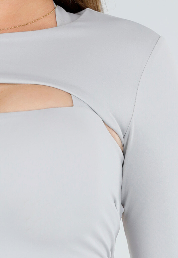 Lichtgrijze Sportieve Stretch Bolero