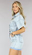 Lichtblauwe Denim Playsuit met Stretch