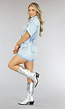 Lichtblauwe Denim Playsuit met Stretch