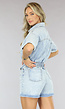 Lichtblauwe Denim Playsuit met Stretch