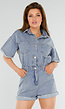 Blauwe Denim Playsuit met Stretch Taille