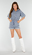 Blauwe Denim Playsuit met Stretch Taille