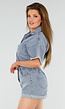 Blauwe Denim Playsuit met Stretch Taille
