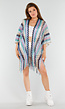 Pastel Zigzag Cover-Up met Franjes en Open Gehaakt Motief