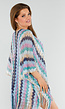 Pastel Zigzag Cover-Up met Franjes en Open Gehaakt Motief
