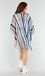 Pastel Zigzag Cover-Up met Franjes en Open Gehaakt Motief