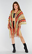 Multicolor Gehaakte Cover-Up met Zigzag en Franjes