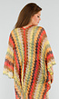 Multicolor Gehaakte Cover-Up met Zigzag en Franjes