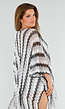 Wit-Zwarte Cover-Up met Zigzagpatroon en Franjes