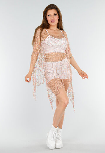 Rosé Gouden Fishnet Cover-Up