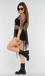 Zwarte Fishnet Cover-Up met Asymmetrische Puntzoom