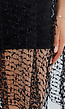 Zwarte Fishnet Cover-Up met Asymmetrische Puntzoom