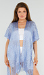 Lichtblauwe Cover-Up met Fringes en Zijsplitten