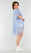 Lichtblauwe Cover-Up met Fringes en Zijsplitten