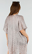 Taupe Cover-Up met Franjes en Splitten aan de Zijkant