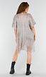 Taupe Cover-Up met Franjes en Splitten aan de Zijkant